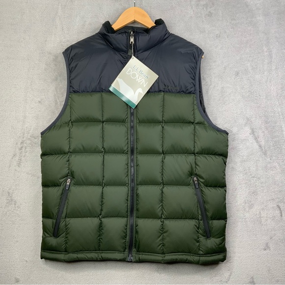 L.L. Bean Men’s Quilted Goose Down Insulated Puffer Vest. Men’s Size Large (NWT) - Picture 1 of 7